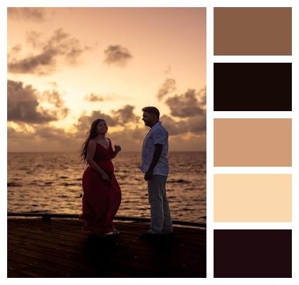 Nature Love Beach Indian Couple Lovers Romance Sunset Couple Date Image
